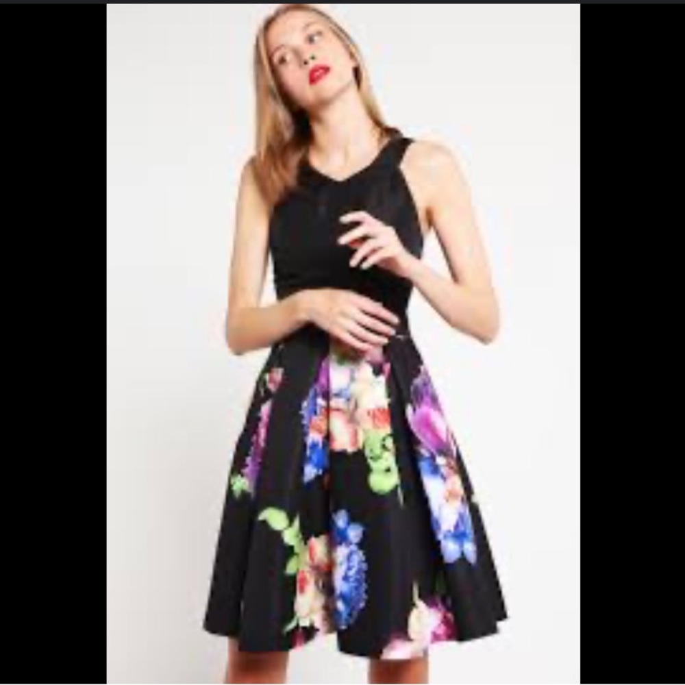 Ted Baker floral pleated dress